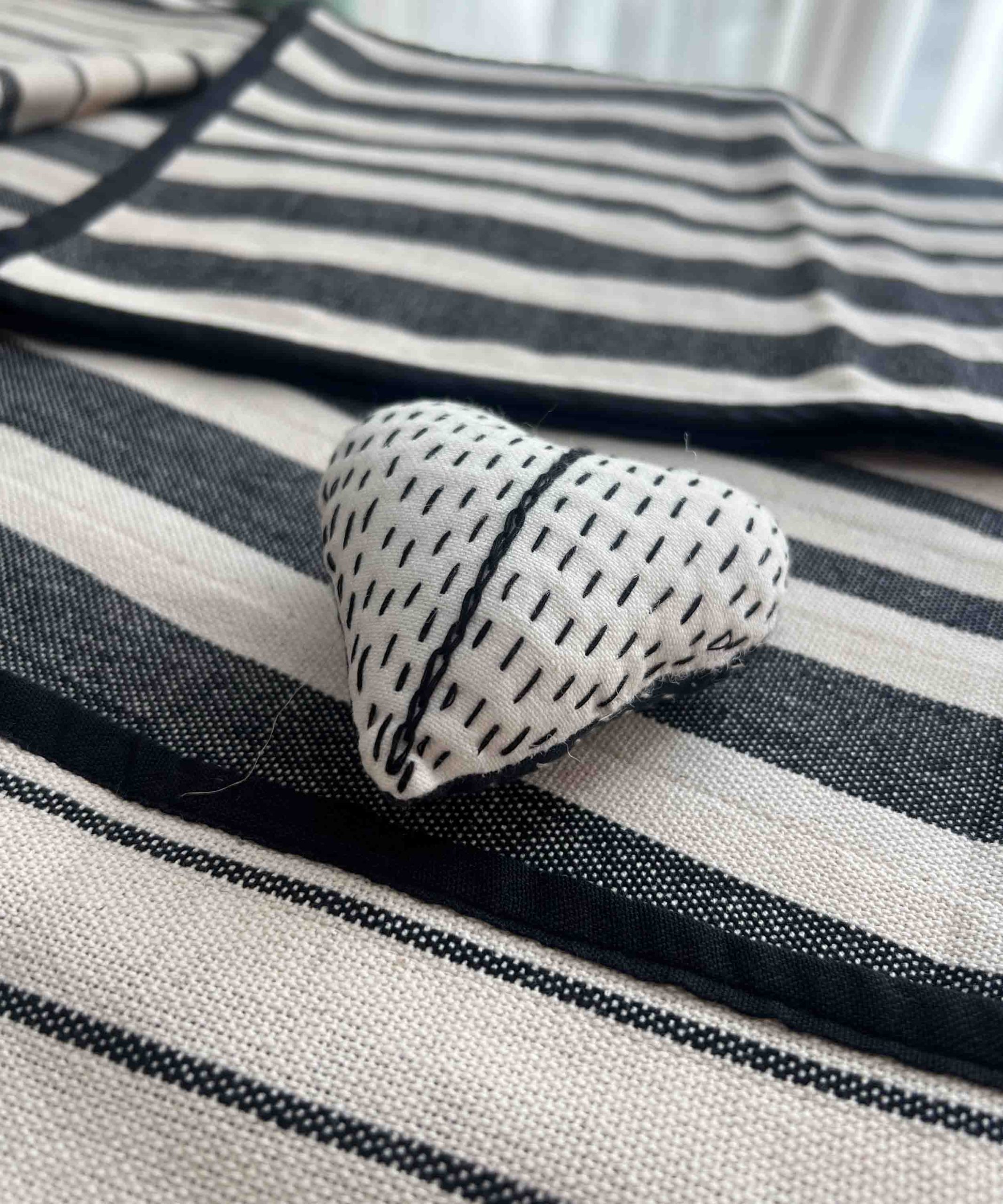 Black and White Heavy Cotton Stripes - Image 3