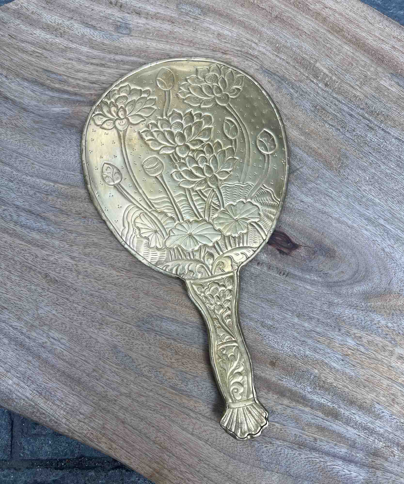 Lotus Carved Mirror (Vintage Feel) - Image 2