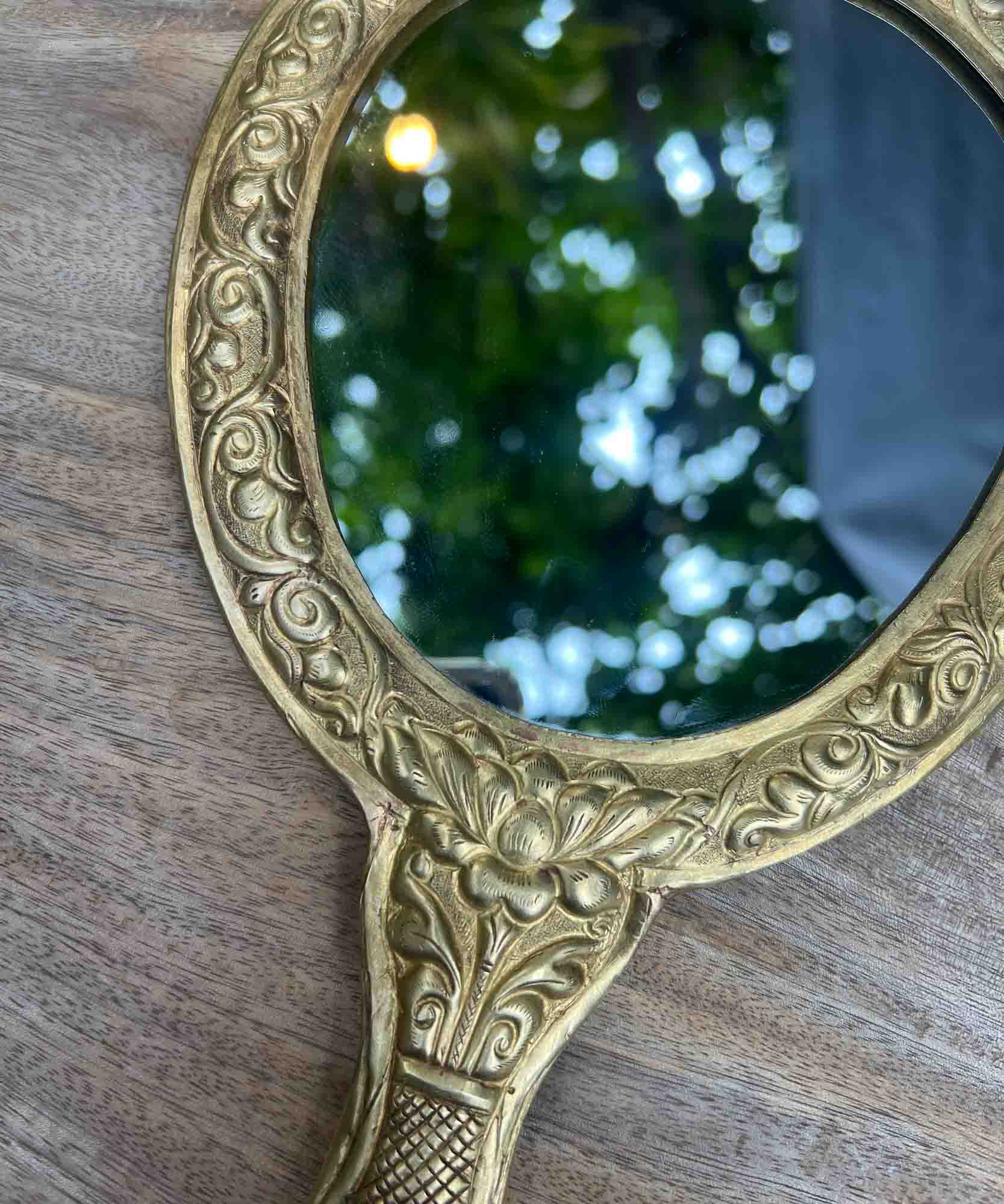 Lotus Carved Mirror (Vintage Feel) - Image 4